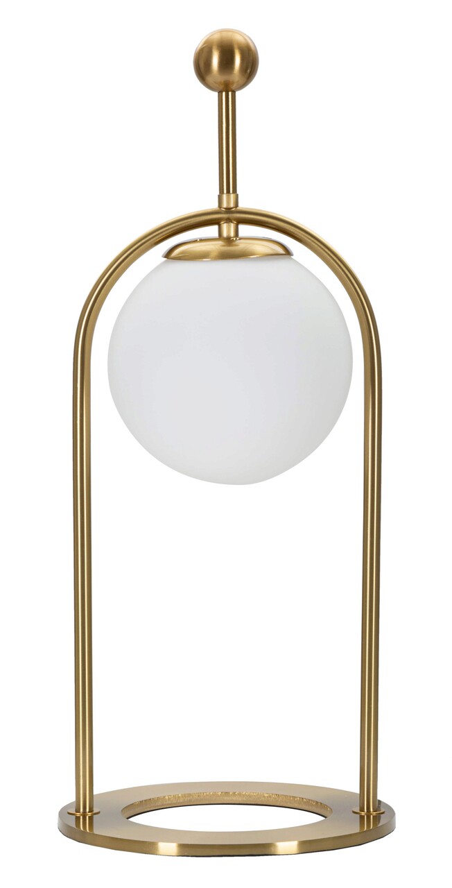 Lampa de masa Glamy Arc -B, Mauro Ferretti, Ø21 x 50 cm, 1 x E14, 40W, fier/sticla, auriu/alb - imagine 7